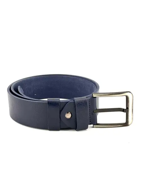 HAKİKİ DERİ LACİVERT SPOR KEMER EN 4,5CM