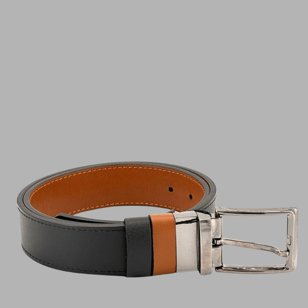 HAKİKİ DERİ SİYAH TABA ÇİFT TARAFLI KEMER EN 4CM